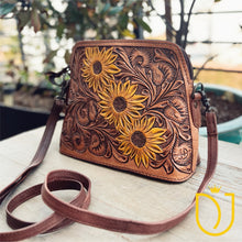 Load image into Gallery viewer, The Angelina Hand Tooled Leather Crossbody Purse
