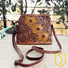 Load image into Gallery viewer, The Angelina Hand Tooled Leather Crossbody Purse

