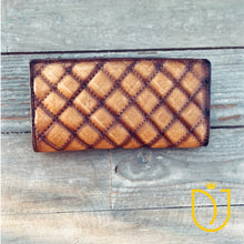 Load image into Gallery viewer, Western Whiskey Quilted Leather Wallet

