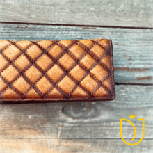 Load image into Gallery viewer, Western Whiskey Quilted Leather Wallet
