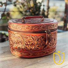 Load image into Gallery viewer, Sun Up Hand Tooled Leather Jewelry Case
