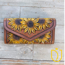 Load image into Gallery viewer, Providence Sunflower Hand Tooled Leather Wallet
