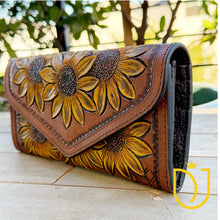Load image into Gallery viewer, Providence Sunflower Hand Tooled Leather Wallet
