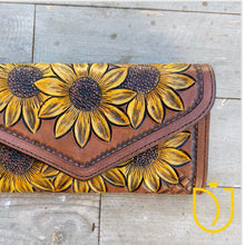 Load image into Gallery viewer, Providence Sunflower Hand Tooled Leather Wallet
