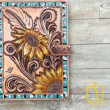 Load image into Gallery viewer, Country Meadows Leather Notebook Portfolio
