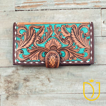 Load image into Gallery viewer, Havasupai Hand Tooled Leather Wallet
