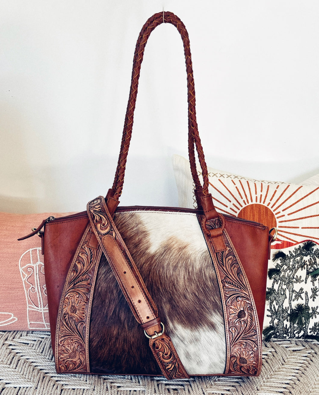 Lake Sumner Western Leather Crossbody Purse