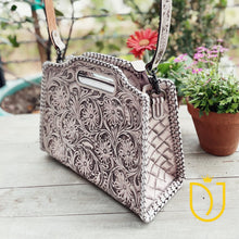 Load image into Gallery viewer, Rustic Horizon Hand Tooled Leather Crossbody Purse
