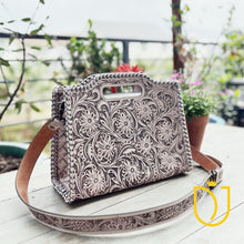 Load image into Gallery viewer, Rustic Horizon Hand Tooled Leather Crossbody Purse
