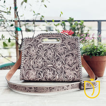 Load image into Gallery viewer, Rustic Horizon Hand Tooled Leather Crossbody Purse
