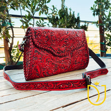 Load image into Gallery viewer, Sweetwater Hand Tooled Leather Crossbody Purse
