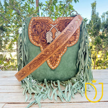 Load image into Gallery viewer, Whitehorse Green Western Leather Crossbody Purse
