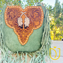 Load image into Gallery viewer, Whitehorse Green Western Leather Crossbody Purse
