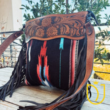 Load image into Gallery viewer, Skiatook Fields Western Leather Crossbody Purse
