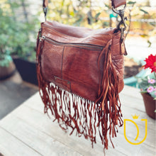 Load image into Gallery viewer, Valley of Fire Italian Leather Crossbody Purse
