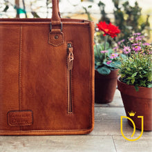 Load image into Gallery viewer, The Durant Hand Tooled Leather Shoulder Tote Bag
