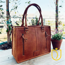 Load image into Gallery viewer, The Durant Hand Tooled Leather Shoulder Tote Bag
