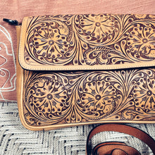 Load image into Gallery viewer, Birch Hill Hand Tooled Leather Crossbody Purse

