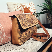 Load image into Gallery viewer, Birch Hill Hand Tooled Leather Crossbody Purse
