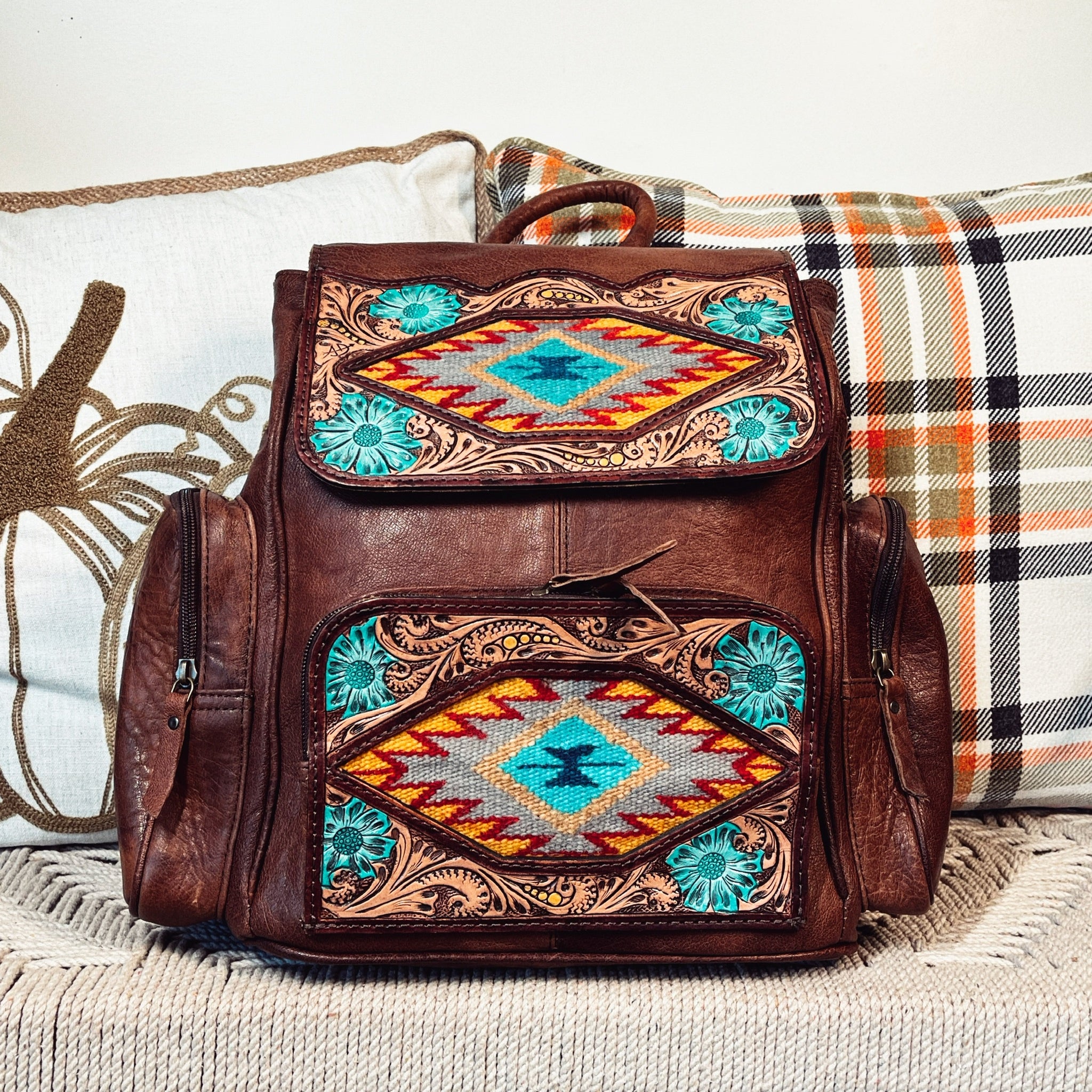 boho leather backpack Jackson Springs Western Leather Backpack