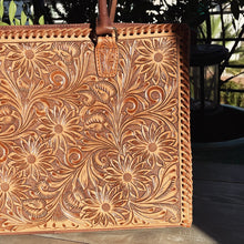 Load image into Gallery viewer, Boot Hill Hand Tooled Leather Tote Bag
