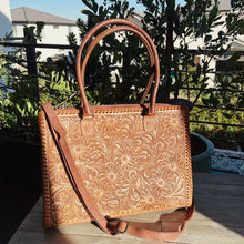 Load image into Gallery viewer, Boot Hill Hand Tooled Leather Tote Bag
