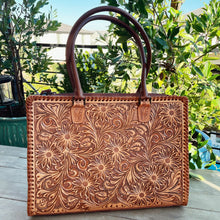 Load image into Gallery viewer, Boot Hill Hand Tooled Leather Tote Bag
