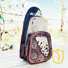 Load image into Gallery viewer, Eagle Nest Western Hand Tooled Leather Backpack
