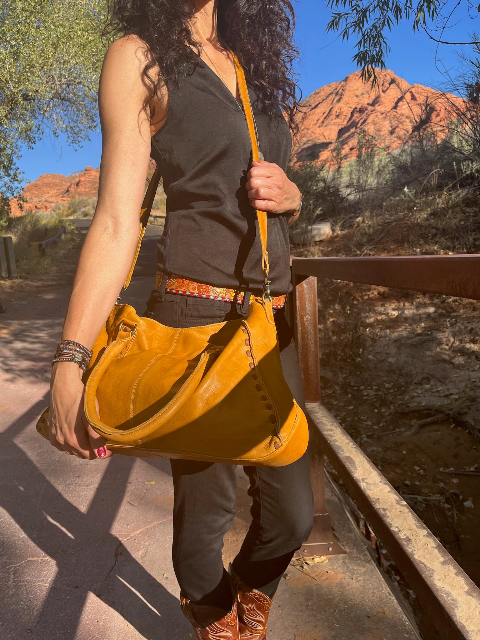Standing Rock Leather Crossbody Purse