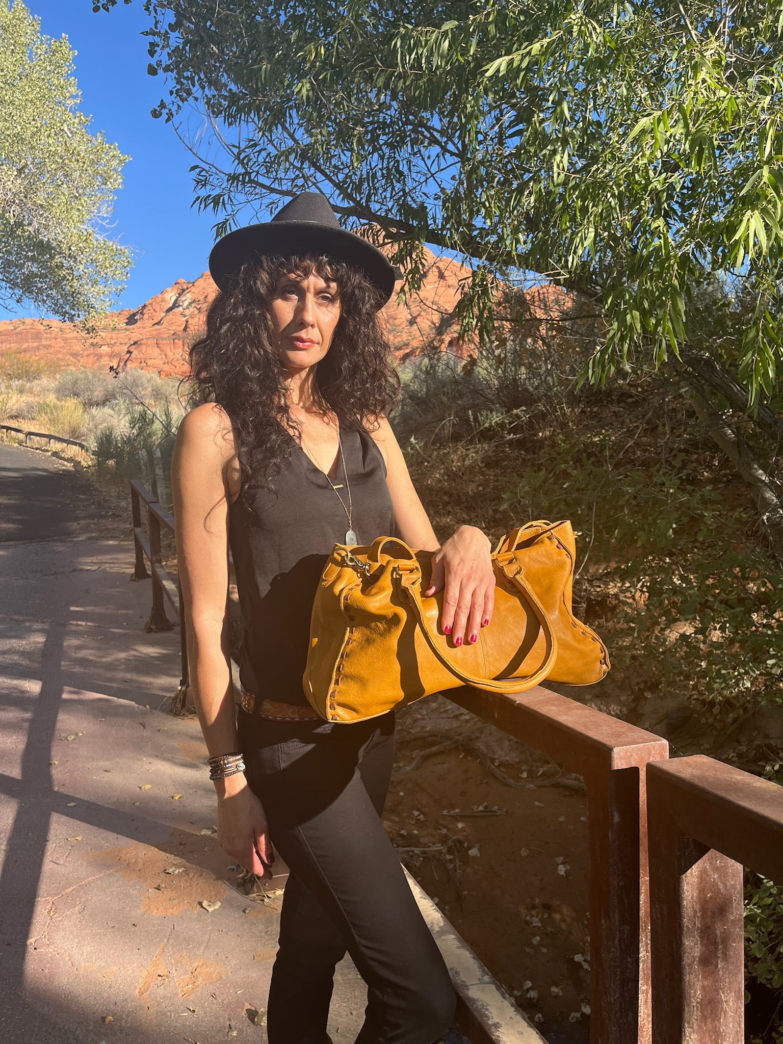 Standing Rock Leather Crossbody Purse