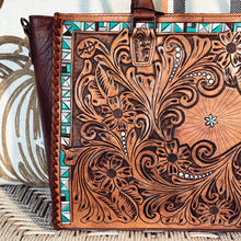 Load image into Gallery viewer, Park Hill Western All Tooled Leather Shoulder Tote Bag
