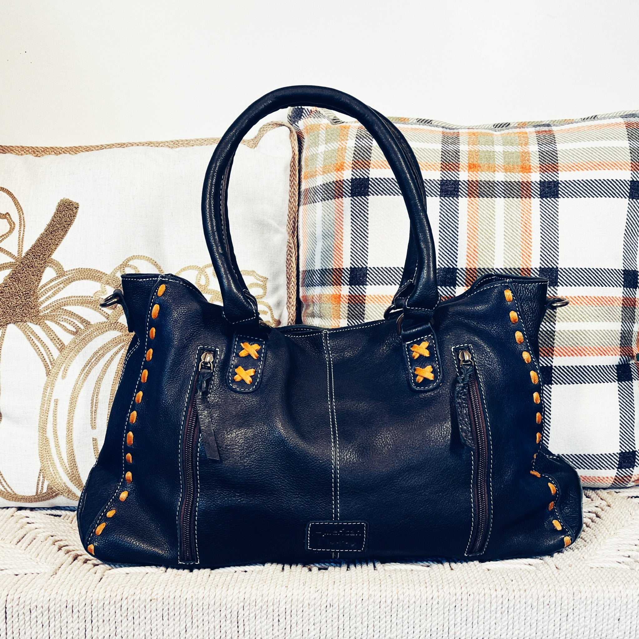 Black Mesa Leather Crossbody Purse