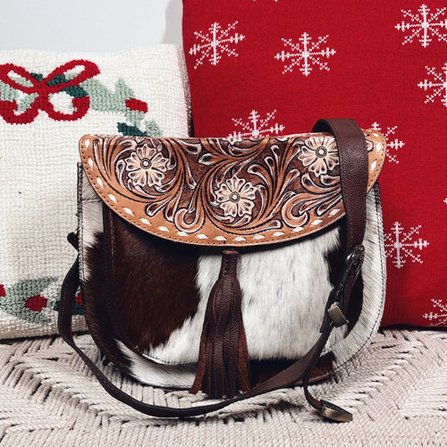 Western leather crossbody purse hotsell