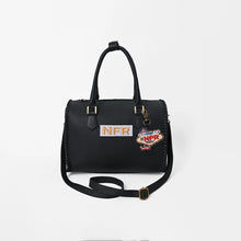 Load image into Gallery viewer, Dennison black leather NFR speedy bag with hand-braided detailing and Wrangler Las Vegas 2026 charm
