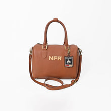Load image into Gallery viewer, Cervi brown pebbled leather NFR speedy bag with PRORODEO leather charm and removable strap
