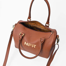 Load image into Gallery viewer, Cervi brown pebbled leather NFR speedy bag with PRORODEO leather charm and removable strap
