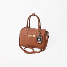 Load image into Gallery viewer, Cervi brown pebbled leather NFR speedy bag with PRORODEO leather charm and removable strap
