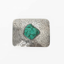 Load image into Gallery viewer, Jolene German silver Western belt buckle back view showing prong and clasp
