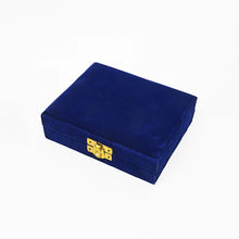 Load image into Gallery viewer, Blue velvet presentation box included with Dodi Jo's German silver western belt buckles
