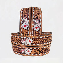 Load image into Gallery viewer, Rowdy Official PRCA &amp; NFR Licensed Collection®️ Brown Genuine Tooled Leather Belt
