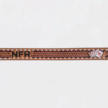 Load image into Gallery viewer, Rowdy Official PRCA &amp; NFR Licensed Collection®️ Brown Genuine Tooled Leather Belt
