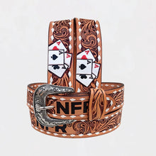 Load image into Gallery viewer, Maverick Official PRCA &amp; NFR Licensed Collection®️ Tooled Leather Rodeo Belt
