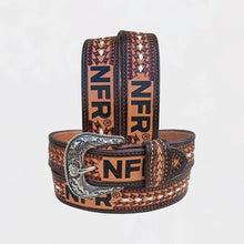 Load image into Gallery viewer, Stetson Official PRCA &amp; NFR Licensed Collection®️ Western Brown Tooled Leather Belt
