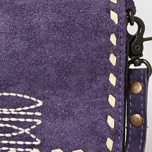 Load image into Gallery viewer, Victoria Suede Leather Boot Stitch Crossbody Wallet
