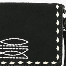 Load image into Gallery viewer, Victoria Suede Leather Boot Stitch Crossbody Wallet
