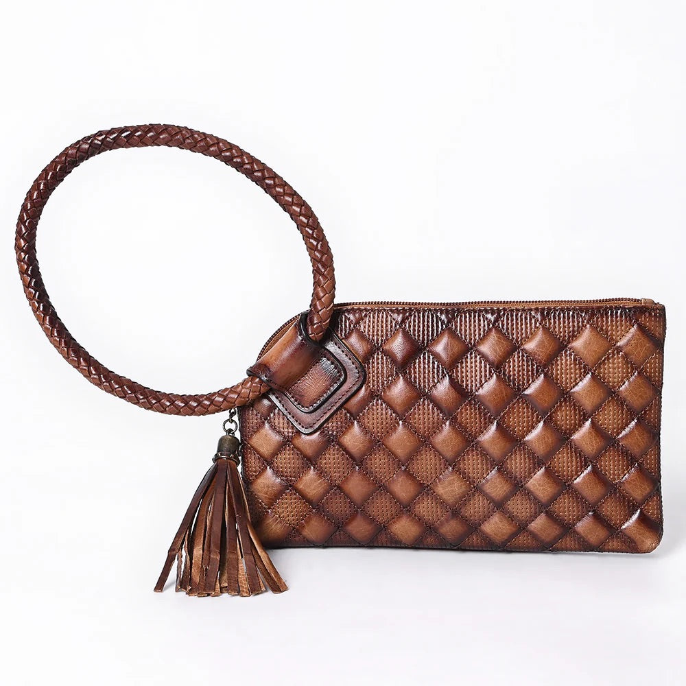 Wild Blossom Quilted Leather Wristlet