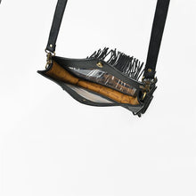 Load image into Gallery viewer, Reba Official PRCA &amp; NFR Licensed Collection®️ Floral Hand-Tooled Leather Frame Clear Stadium Fringe Crossbody Bag

