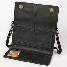 Load image into Gallery viewer, Victoria Suede Leather Boot Stitch Crossbody Wallet
