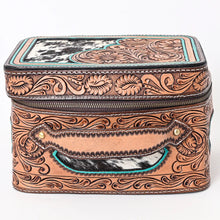 Load image into Gallery viewer, Western Leather Jewelry Case, Hair on Hide Jewelry Holder, Jewelry Box Safe, Leather Make Up Case, Hair On Cowhide Jewelry Box
