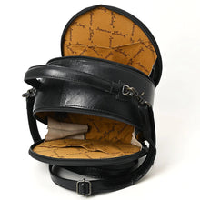Load image into Gallery viewer, Western Hand Tooled Leather Canteen Purse, Hand Painted Leather Purse, Cowhide Leather Bag, Genuine Western Leather Crossbody Purse
